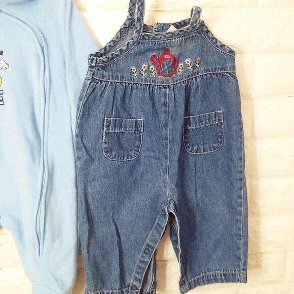 Mixed Bulk Lot(4) Unisex Baby 3-6mos Fleece 1-piece Overalls Bib Superman Shorts - Picture 8 of 12